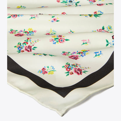 Tory Burch Silk Triangle Scarf Ditsy Floral Ivory