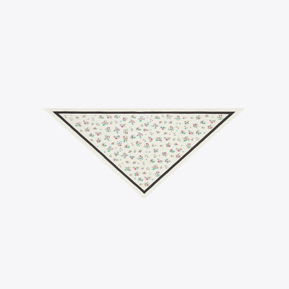 Tory Burch Silk Triangle Scarf Ditsy Floral Ivory