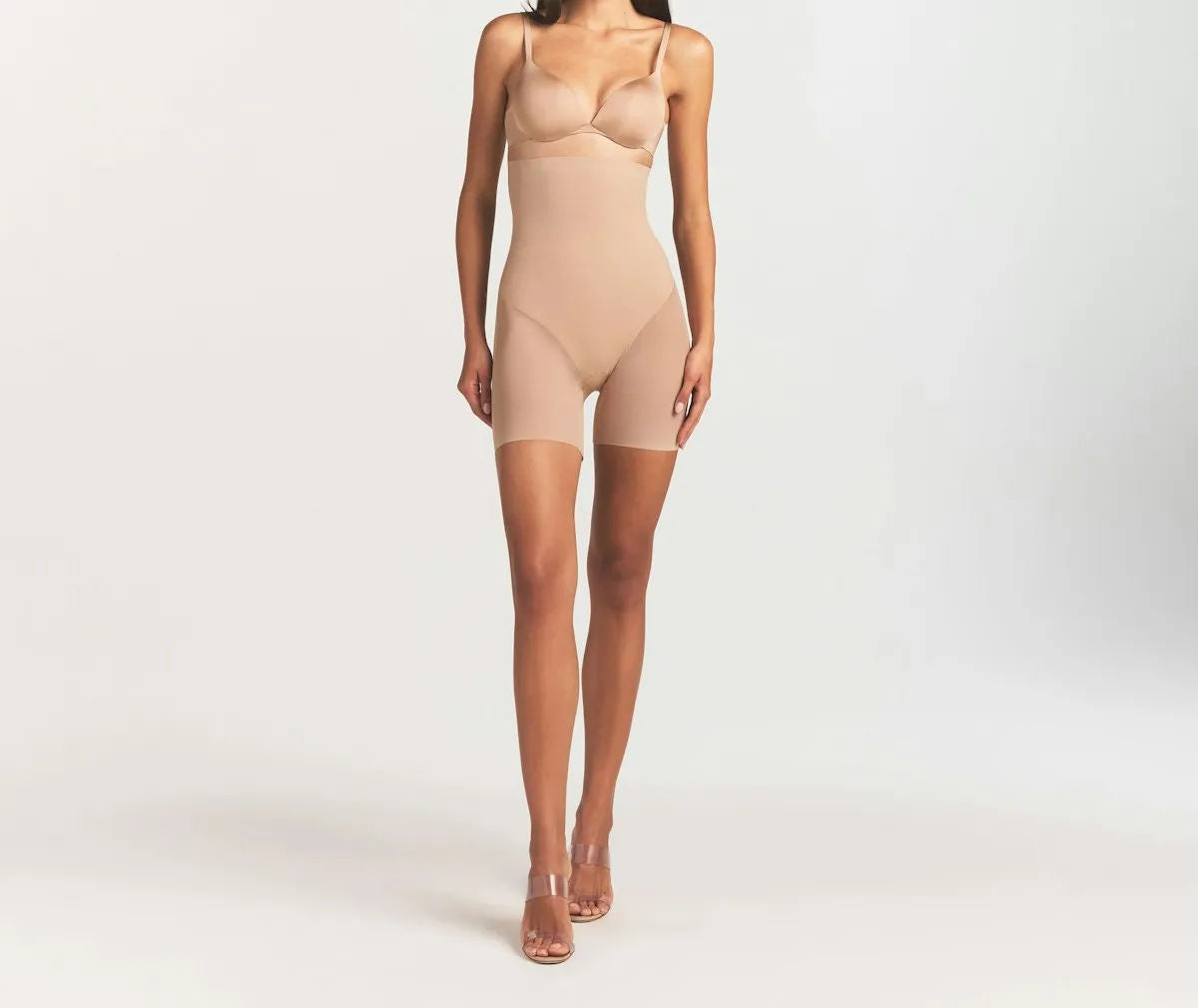 Skims Power Mesh Shapewear Core Sculpt High-Waisted Mid Thigh Short