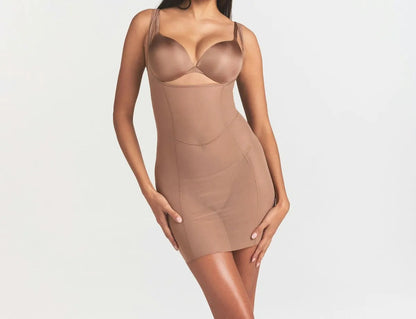 Skims Power Mesh Shapewear Open Bust Slip Dress