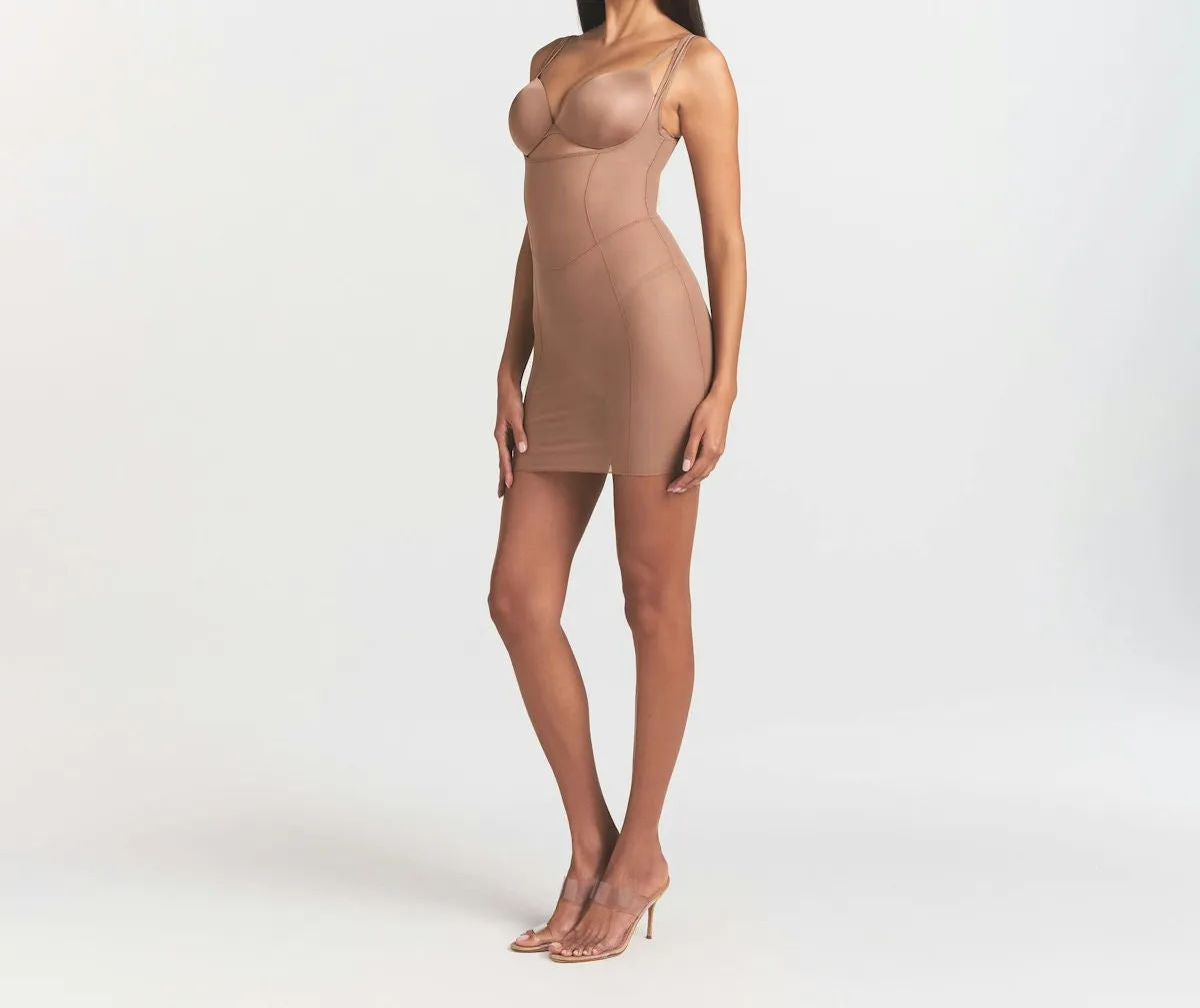 Skims Power Mesh Shapewear Open Bust Slip Dress