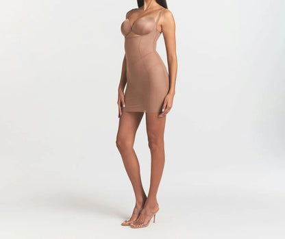 Skims Power Mesh Shapewear Open Bust Slip Dress
