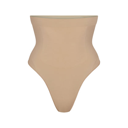 Skims Seamless Sculpt High-Waisted Thong Clay