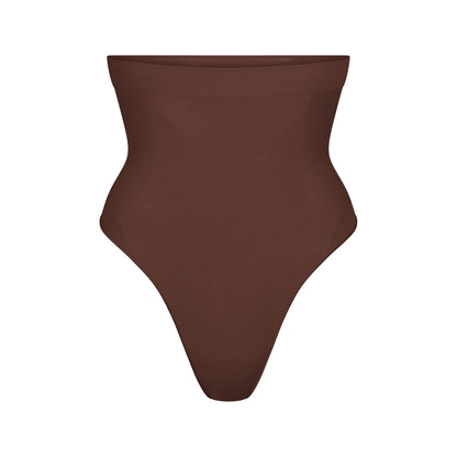 Skims Seamless Sculpt High-Waisted Thong Cocoa