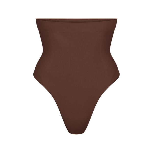 Skims Seamless Sculpt High-Waisted Thong Cocoa