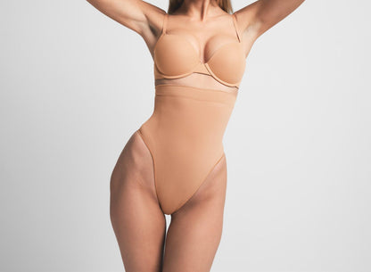 Skims Seamless Sculpt High-Waisted Thong Ochre