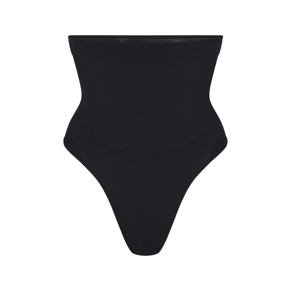 Skims Seamless Sculpt High-Waisted Thong Onyx