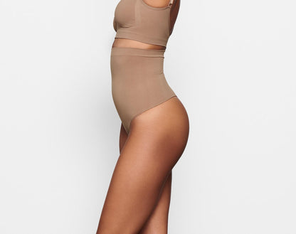Skims Seamless Sculpt High-Waisted Thong Sienna