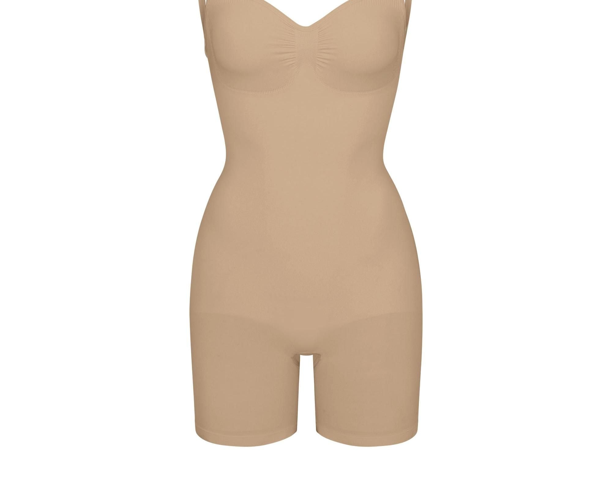 Skims Seamless Sculpt Low Back Mid Thigh Bodysuit Clay