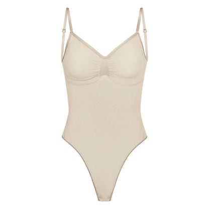 Skims Seamless Sculpt Low Back Thong Bodysuit Sand