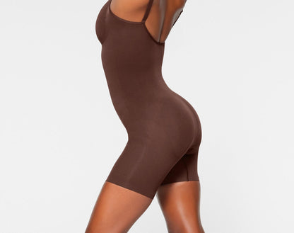 Skims Seamless Sculpt Mid Thigh Bodysuit Cocoa
