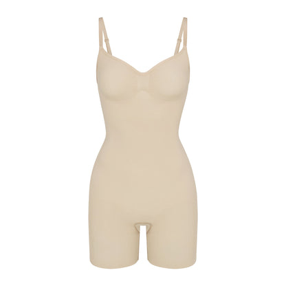 Skims Seamless Sculpt Mid Thigh Bodysuit Sand