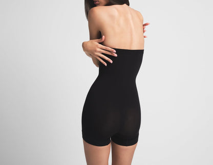 Skims Seamless Sculpt Strapless Shortie Bodysuit Onyx