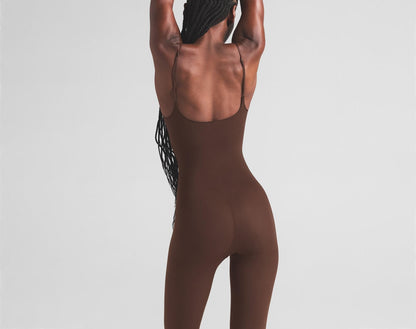 Skims Sheer Seamless Catsuit Cocoa