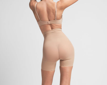 Skims Sheer Seamless High-Waisted Mid Thigh Short Clay
