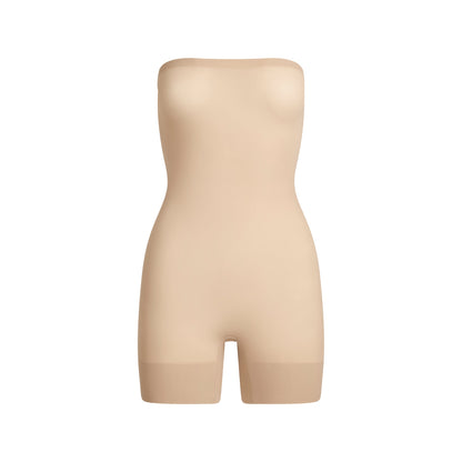 Skims Sheer Seamless Strapless Shortie Bodysuit Clay