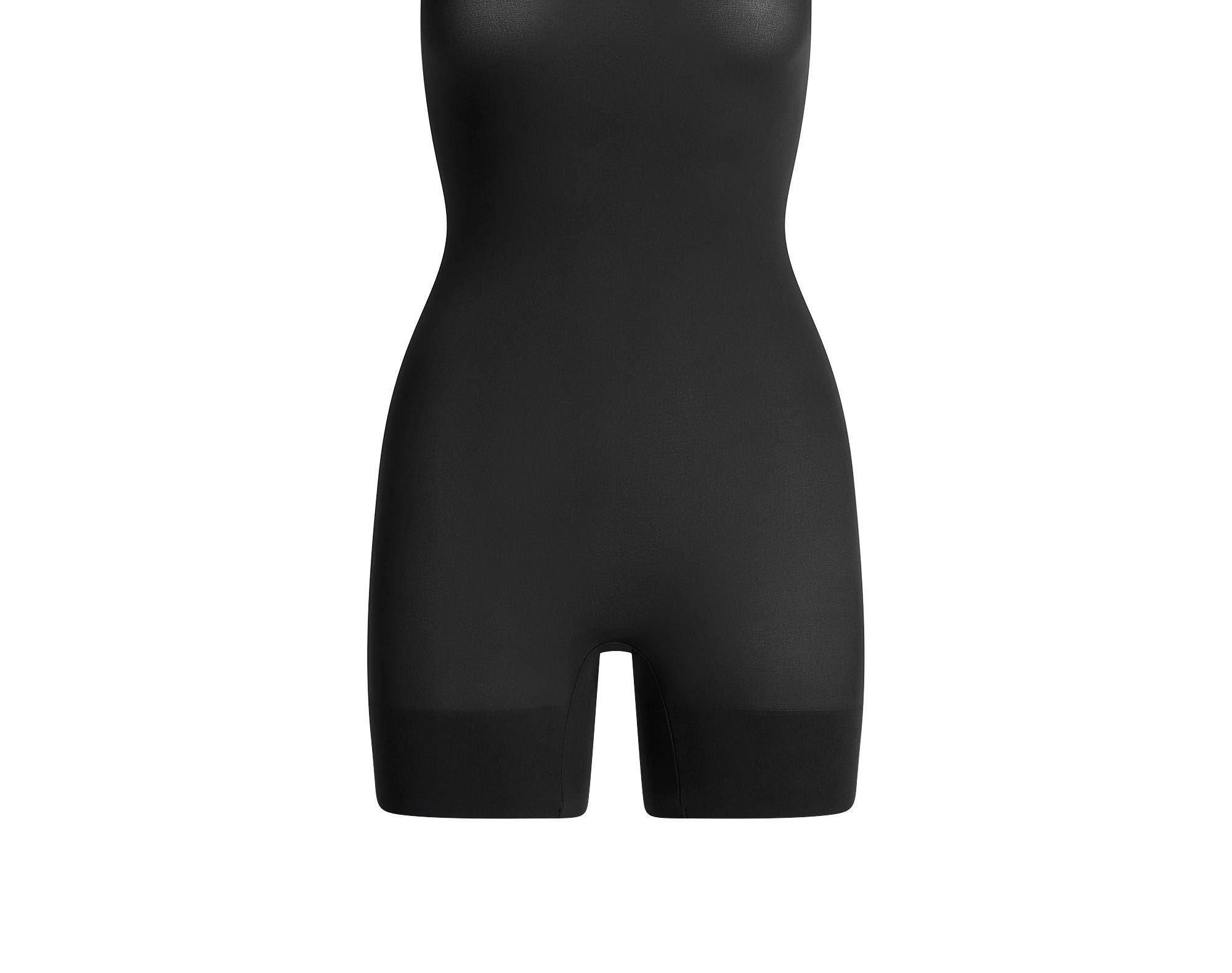 Skims Sheer Seamless Strapless Shortie Bodysuit Onyx