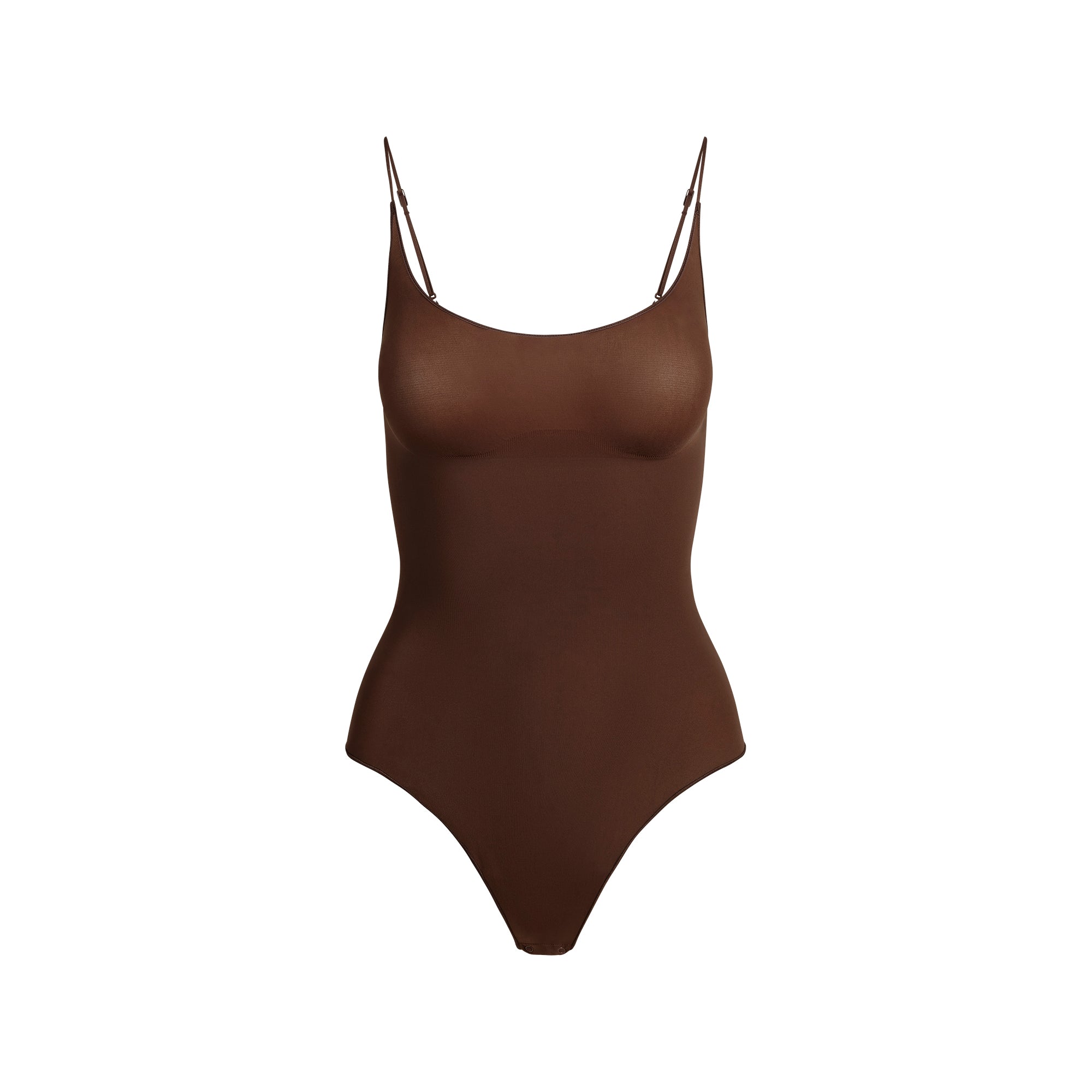 Skims Sheer Seamless Thong Bodysuit Cocoa