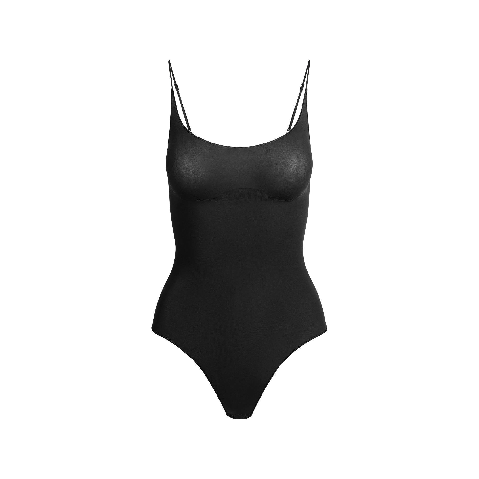 Skims Sheer Seamless Thong Bodysuit Onyx