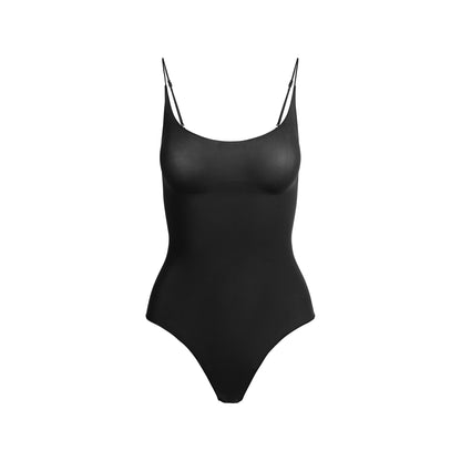 Skims Sheer Seamless Thong Bodysuit Onyx