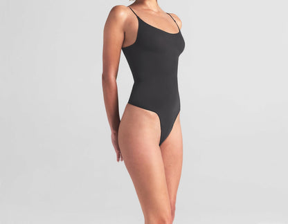 Skims Sheer Seamless Thong Bodysuit Onyx