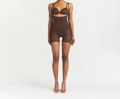 Skims Body Core Sculpt Back Smoothing Open Bust Mid Thigh Bodysuit