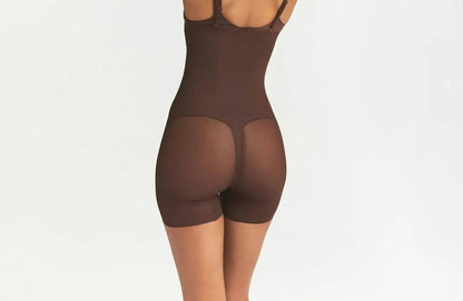 Skims Body Core Sculpt Back Smoothing Open Bust Mid Thigh Bodysuit