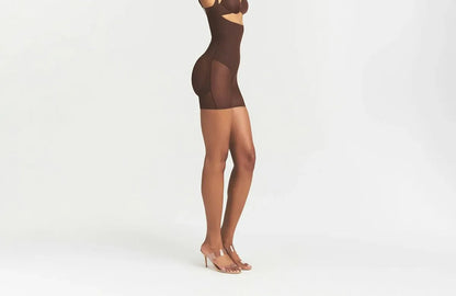 Skims Body Core Sculpt Back Smoothing Open Bust Mid Thigh Bodysuit