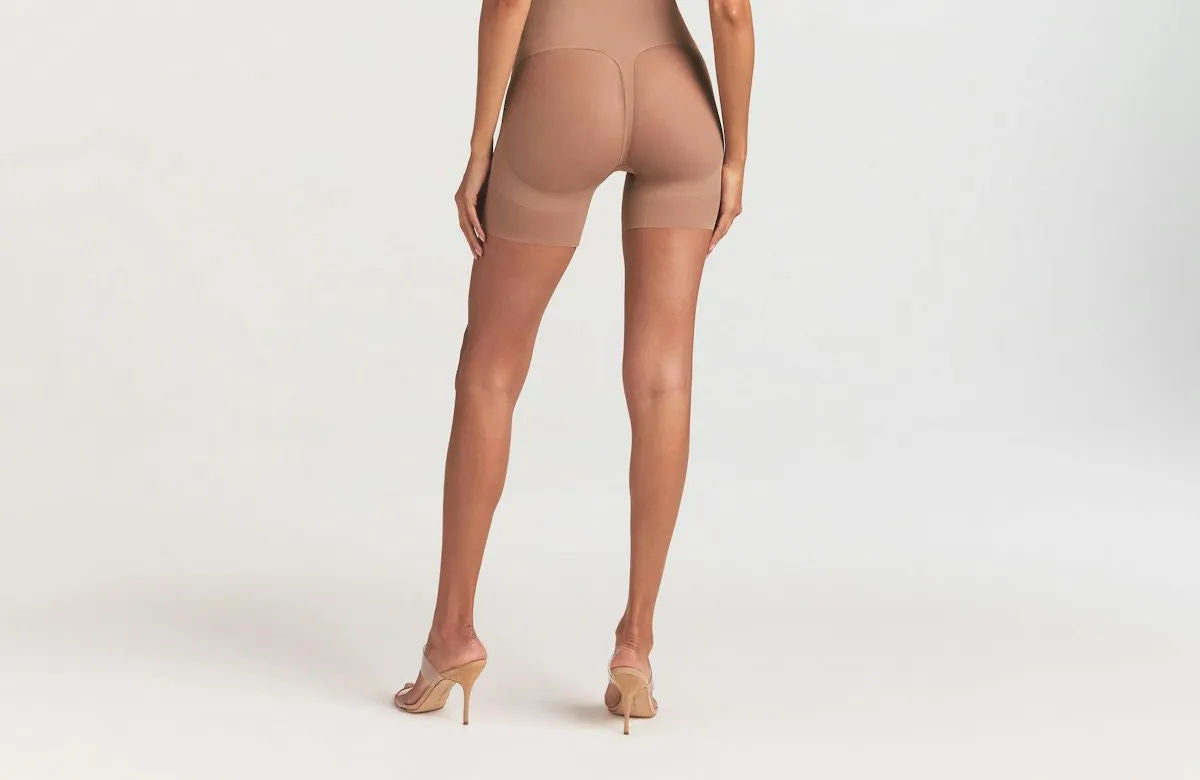 Skims Body Core Sculpt Back Smoothing Open Bust Mid Thigh Bodysuit