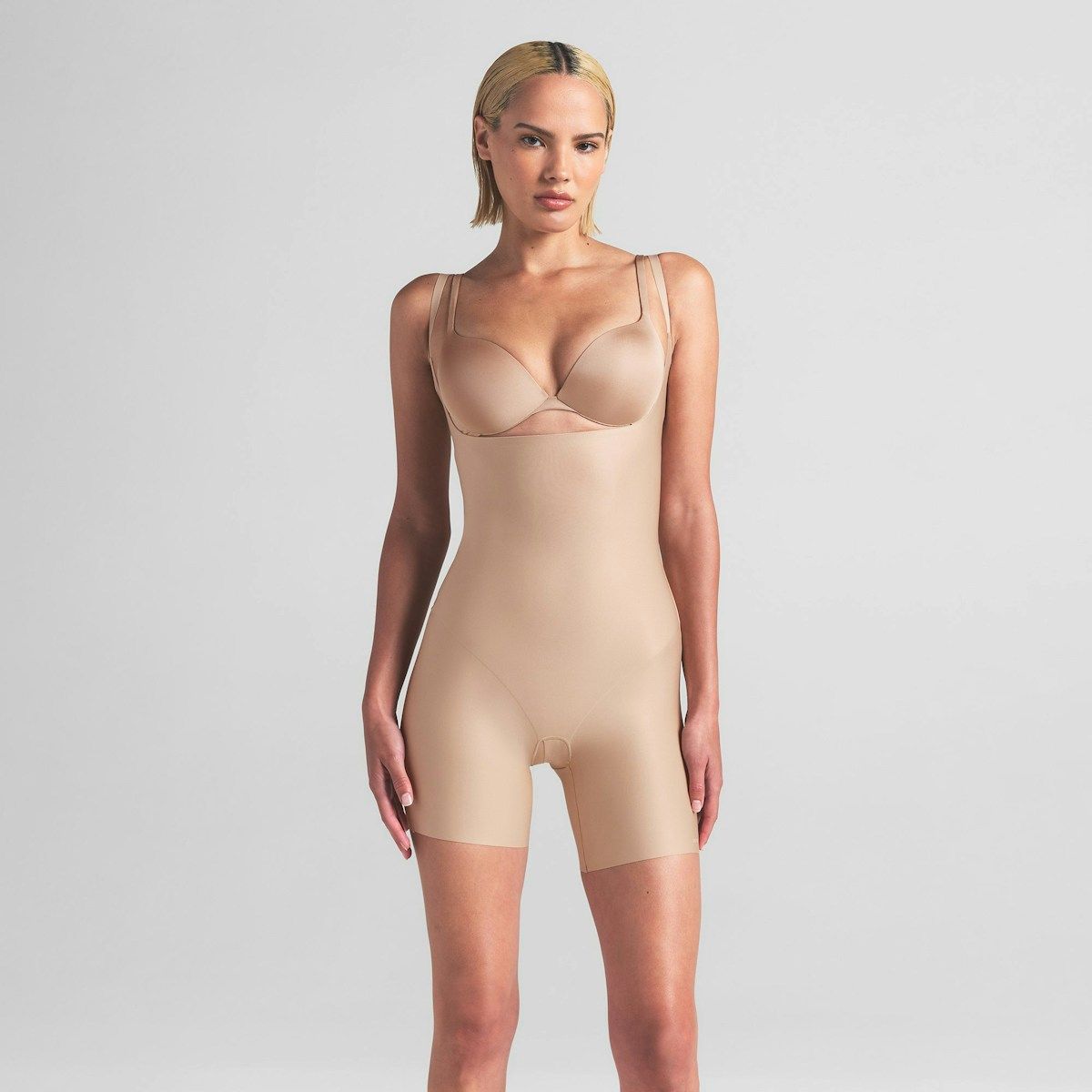 Skims Body Core Sculpt Open Bust Mid Thigh Bodysuit