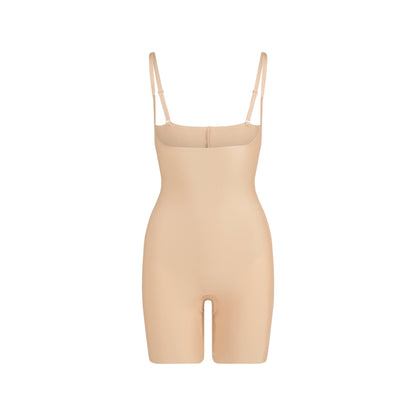 Skims Skims Body Core Sculpt Open Bust Mid Thigh Bodysuit Clay