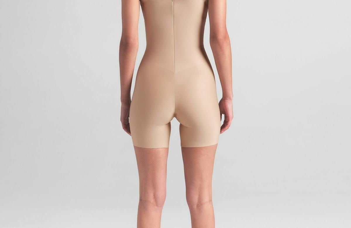 Skims Body Core Sculpt Open Bust Mid Thigh Bodysuit