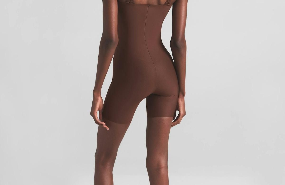 Skims Body Core Sculpt Open Bust Mid Thigh Bodysuit