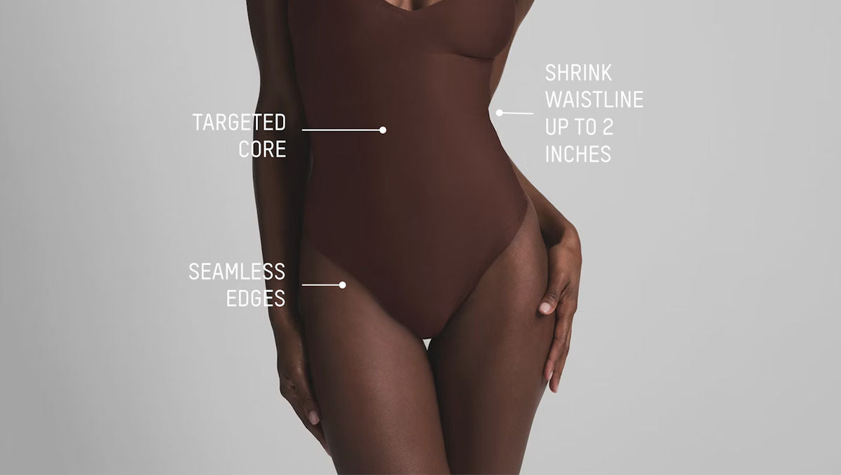 Skims Body Core Sculpt Plunge Thong Bodysuit