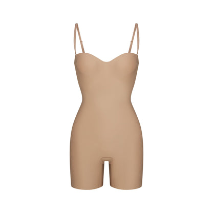 Skims Skims Body Core Sculpt Underwire Mid Thigh Bodysuit Clay