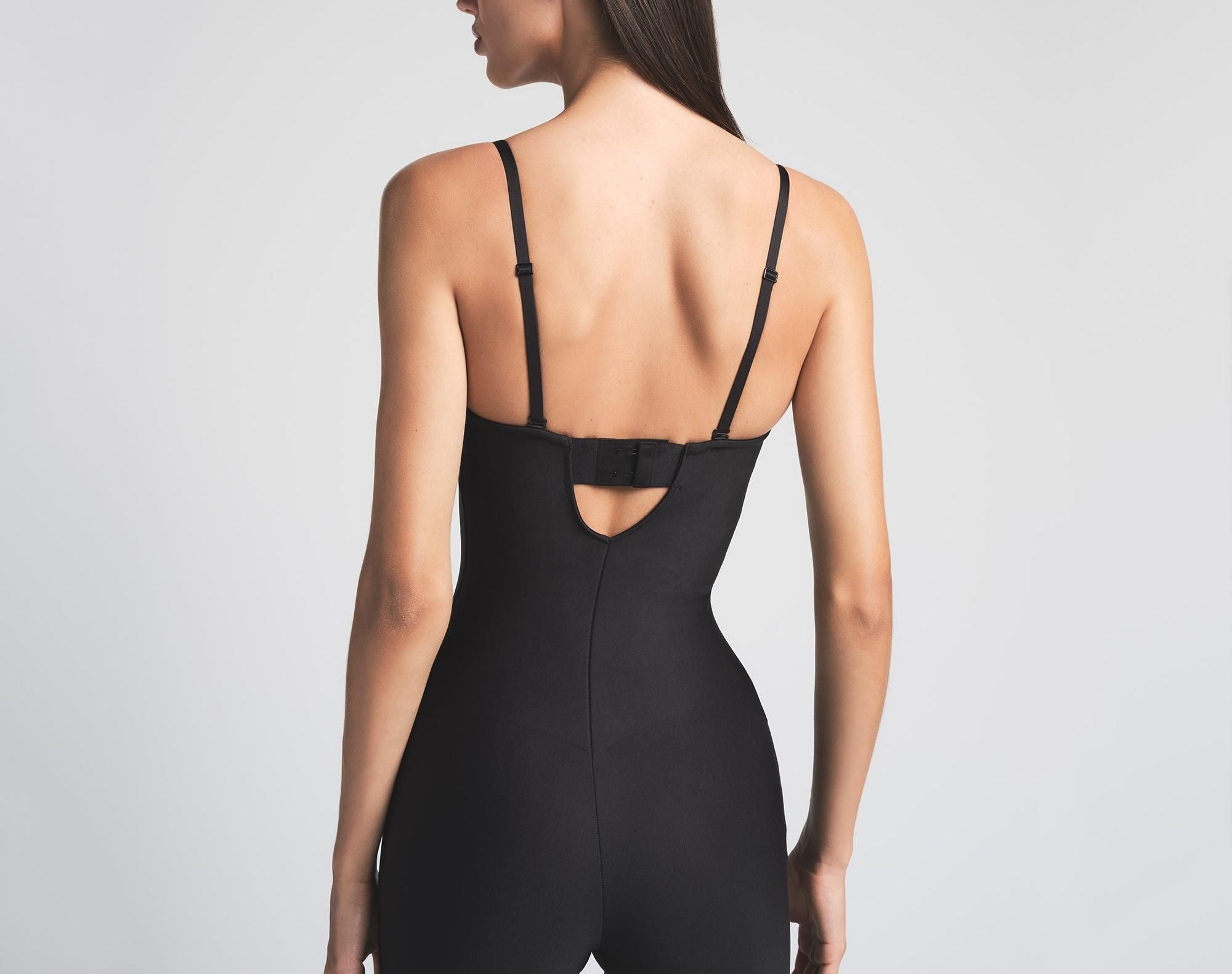 Skims Skims Body Core Sculpt Underwire Mid Thigh Bodysuit Onyx