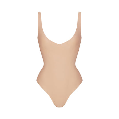 Skims Skims Body Unlined Plunge Thong Bodysuit Clay