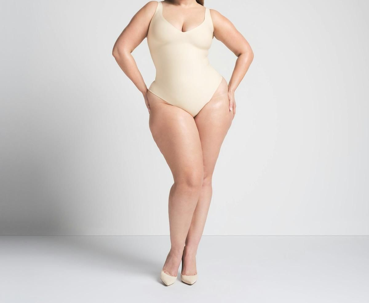 Skims Body Unlined Plunge Thong Bodysuit