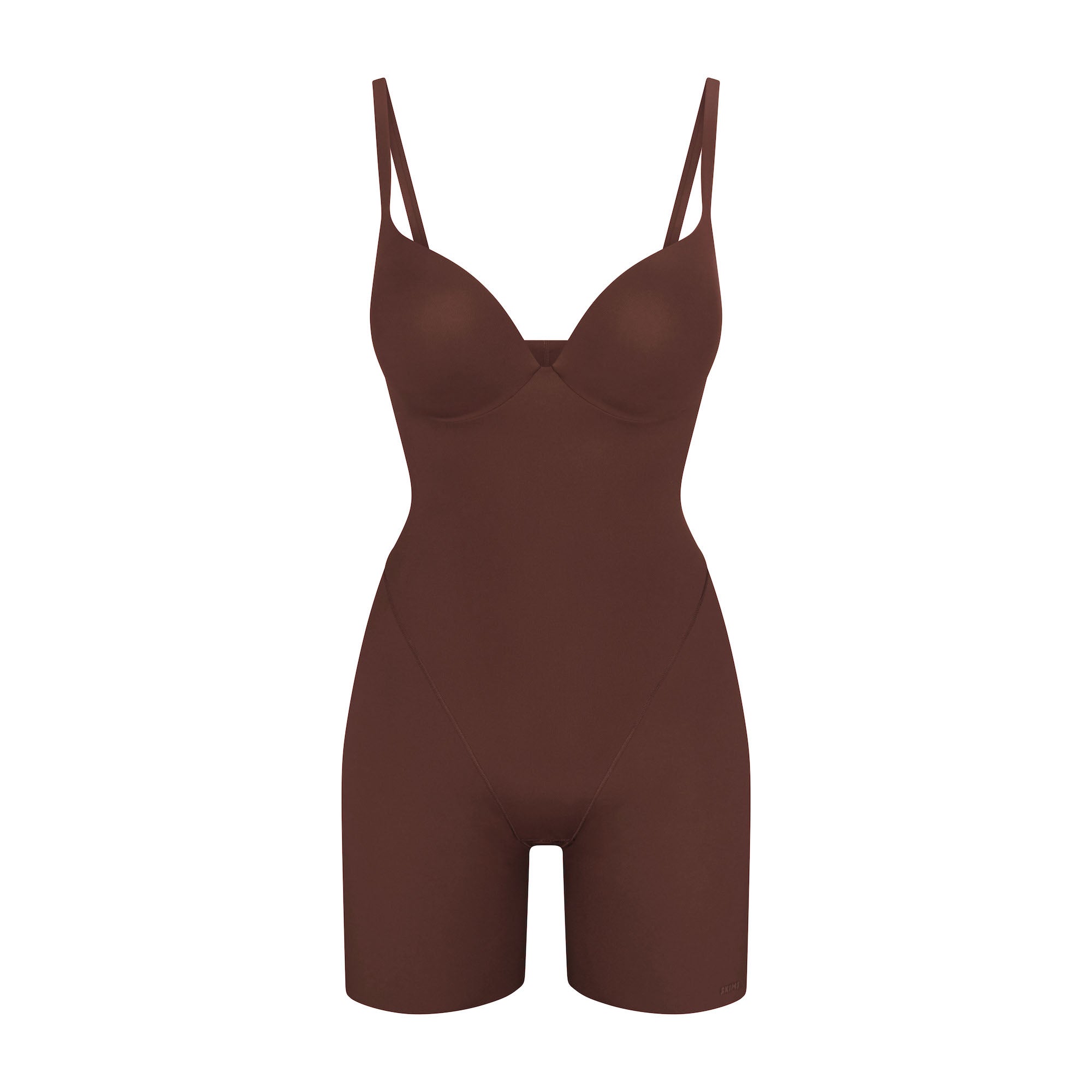 Skims Skims Ultimate Body Push-Up Butt Enhancing Padded Mid Thigh Bodysuit Cocoa