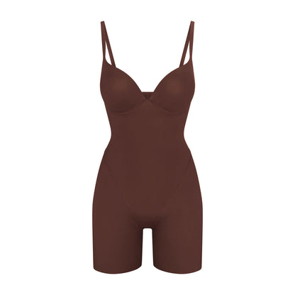 Skims Skims Ultimate Body Push-Up Butt Enhancing Padded Mid Thigh Bodysuit Cocoa