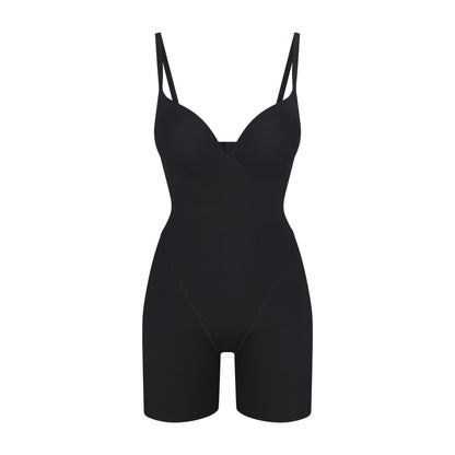 Skims Skims Ultimate Body Push-Up Butt Enhancing Padded Mid Thigh Bodysuit Onyx