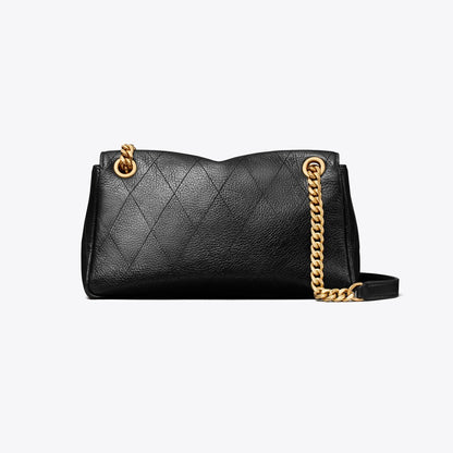Tory Burch Small Charlie Quilted Shoulder Bag Black
