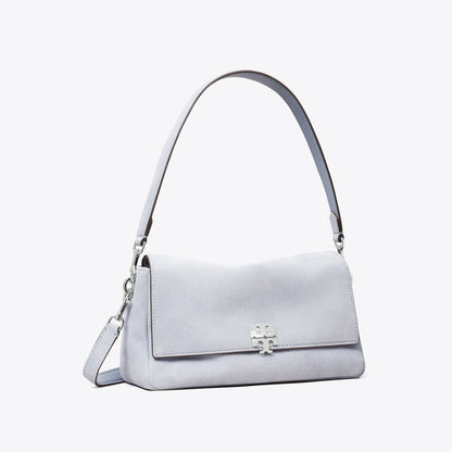 Tory Burch Small Charlie Suede Shoulder Bag Light Blue