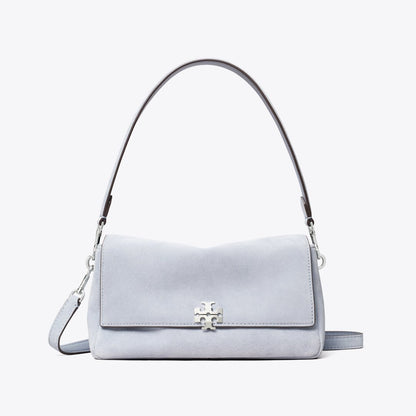 Tory Burch Small Charlie Suede Shoulder Bag Light Blue
