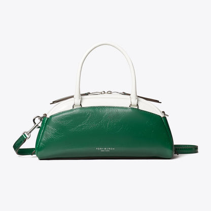 Tory Burch Small Colorblock Bowler Sapphire Green