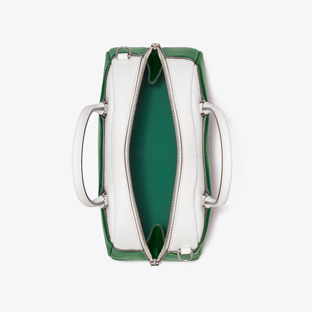 Tory Burch Small Colorblock Bowler Sapphire Green