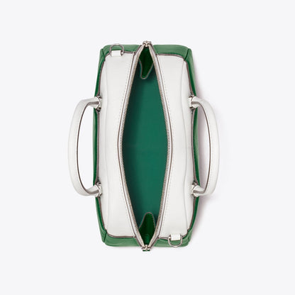 Tory Burch Small Colorblock Bowler Sapphire Green