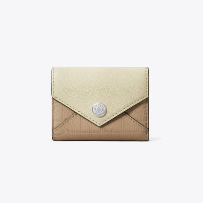 Tory Burch Small Colorblock Envelope Wallet Soft Custard Multi