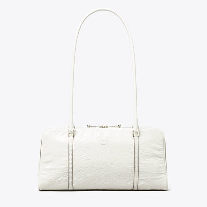 Tory Burch Small Crinkle Leather Marshmallow Satchel White