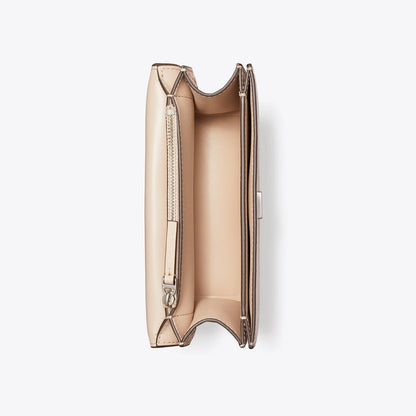 Tory Burch Small Eleanor Croc-Embossed Bag Pale Blush
